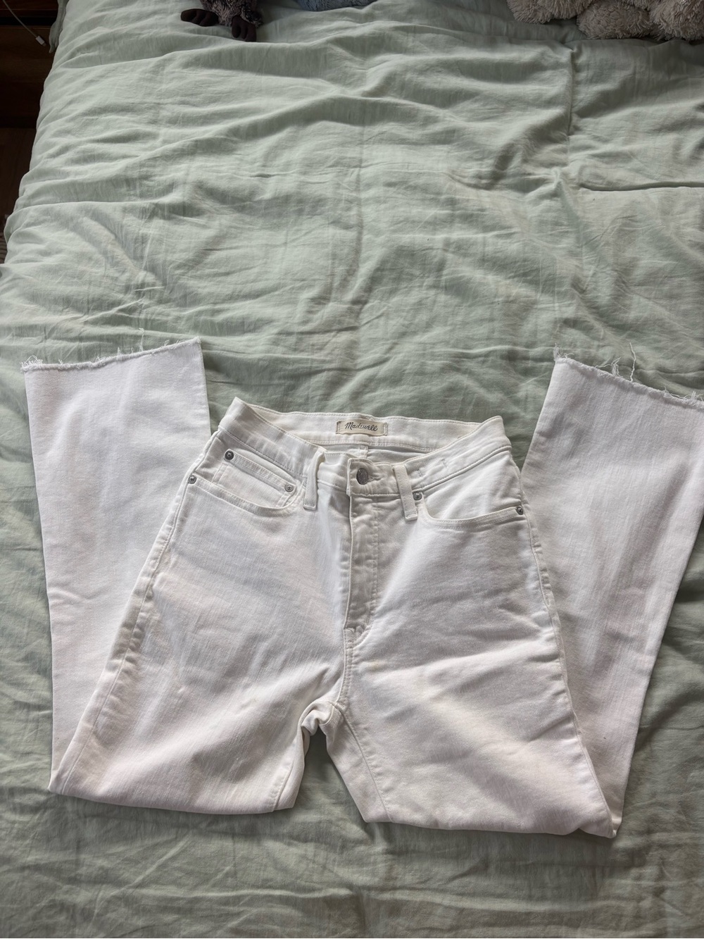 White Madewell boot cut jeans